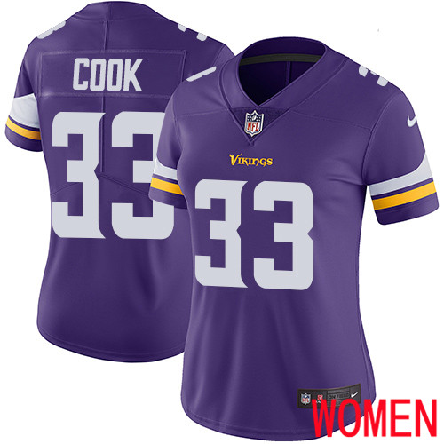 Minnesota Vikings 33 Limited Dalvin Cook Purple Nike NFL Home Women Jersey Vapor Untouchable